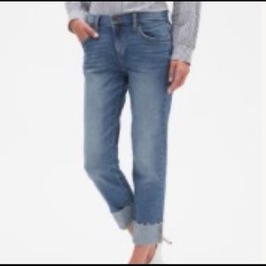 Banana Republic Fray Cuff Girlfriend Jeans